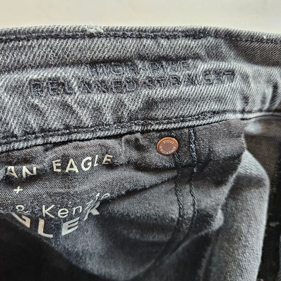 American Eagle High Rise Relaxed Straight Jeans Plus Size 18 Casual Neutral - Picture 10 of 13